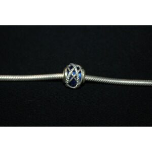 Pandora Blue Galaxy Lattice Charm Women Blue Sparkling Cubic Zirconia Celestial